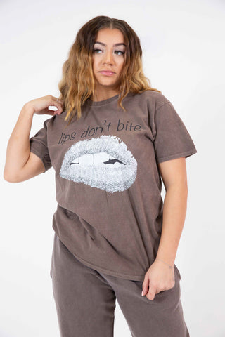 "A Little Sass"  Printed Taupe Tee