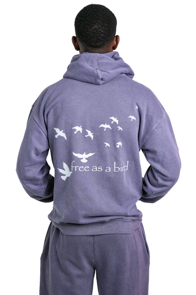 "A Free Bird" Printed Lilac Hoodie